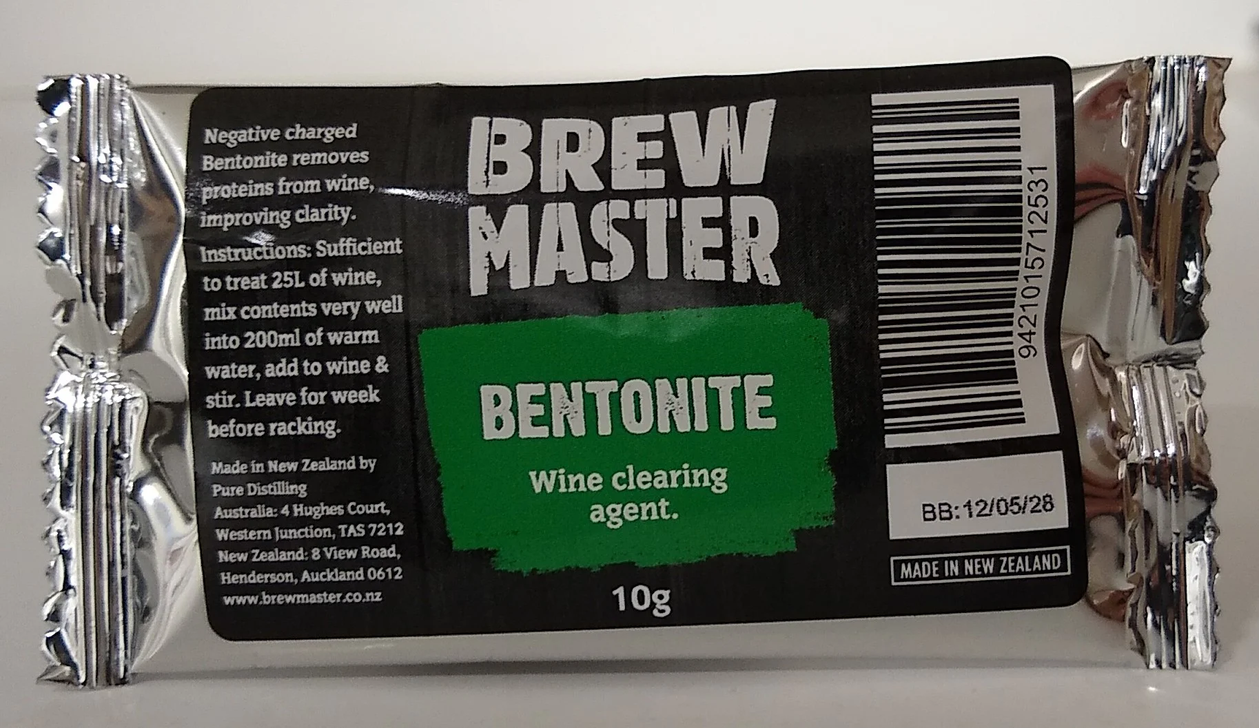 Bentonite Wine Clearing Agent 10g - BrewMaster
